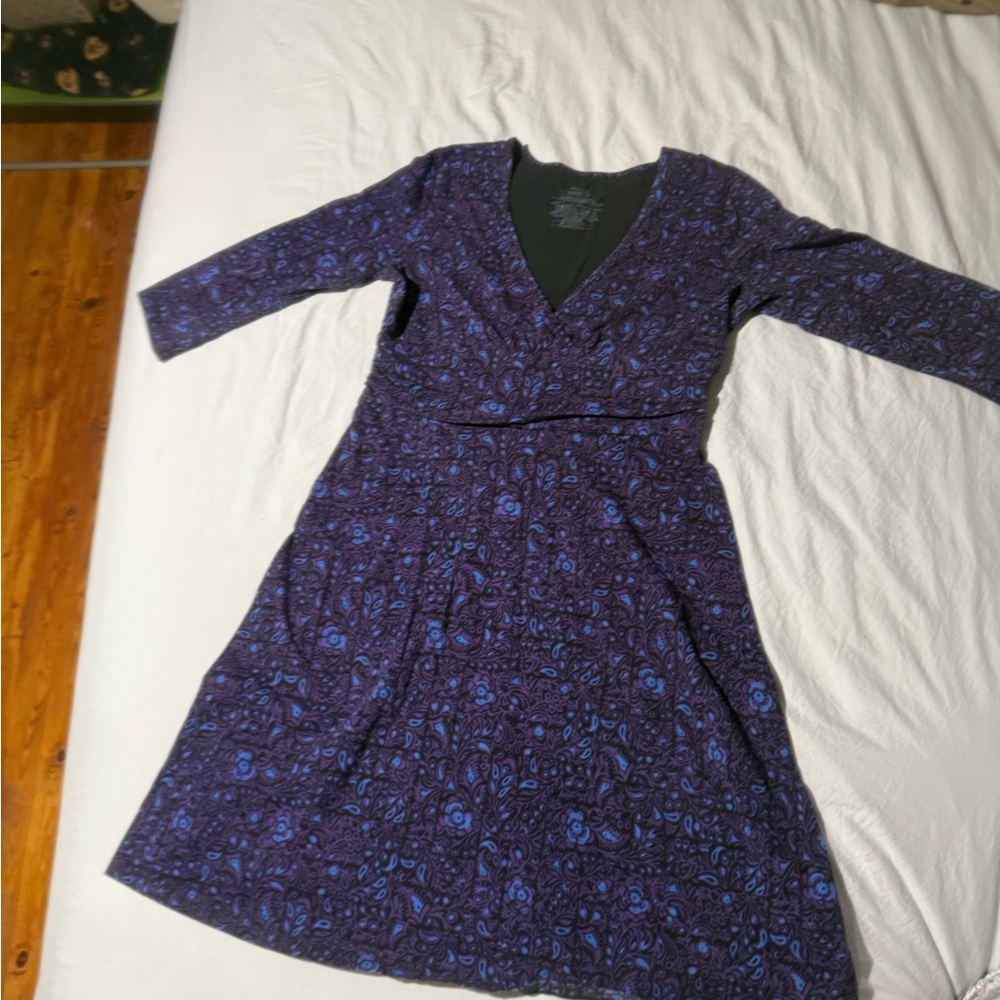 Patagonia Purple and Blue Long Sleeve Dress